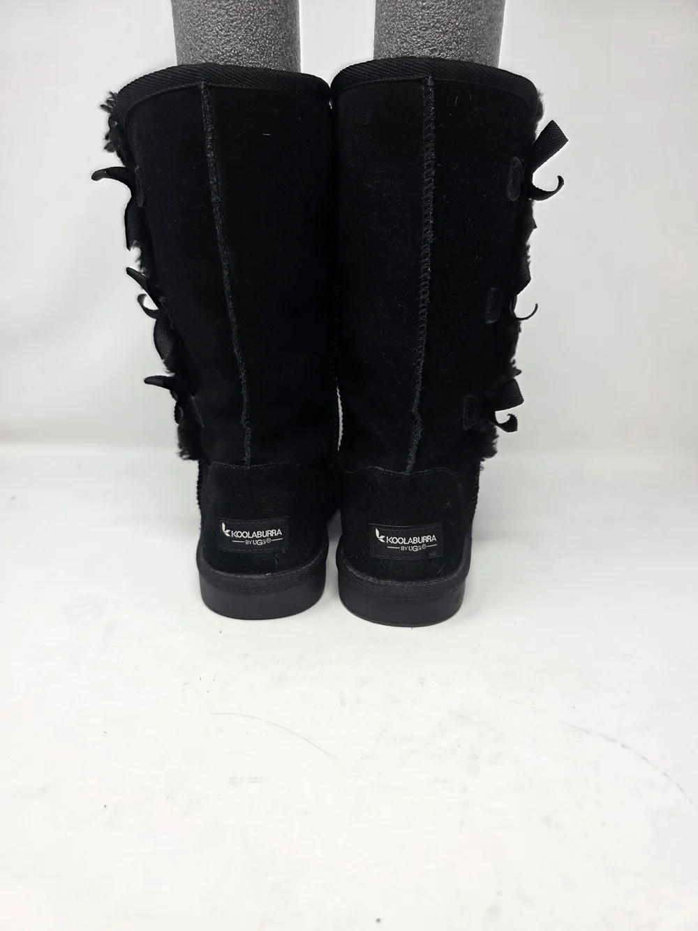 Koolaburra by UGG Victoria Tall Black Suede Bow Boots Size 5